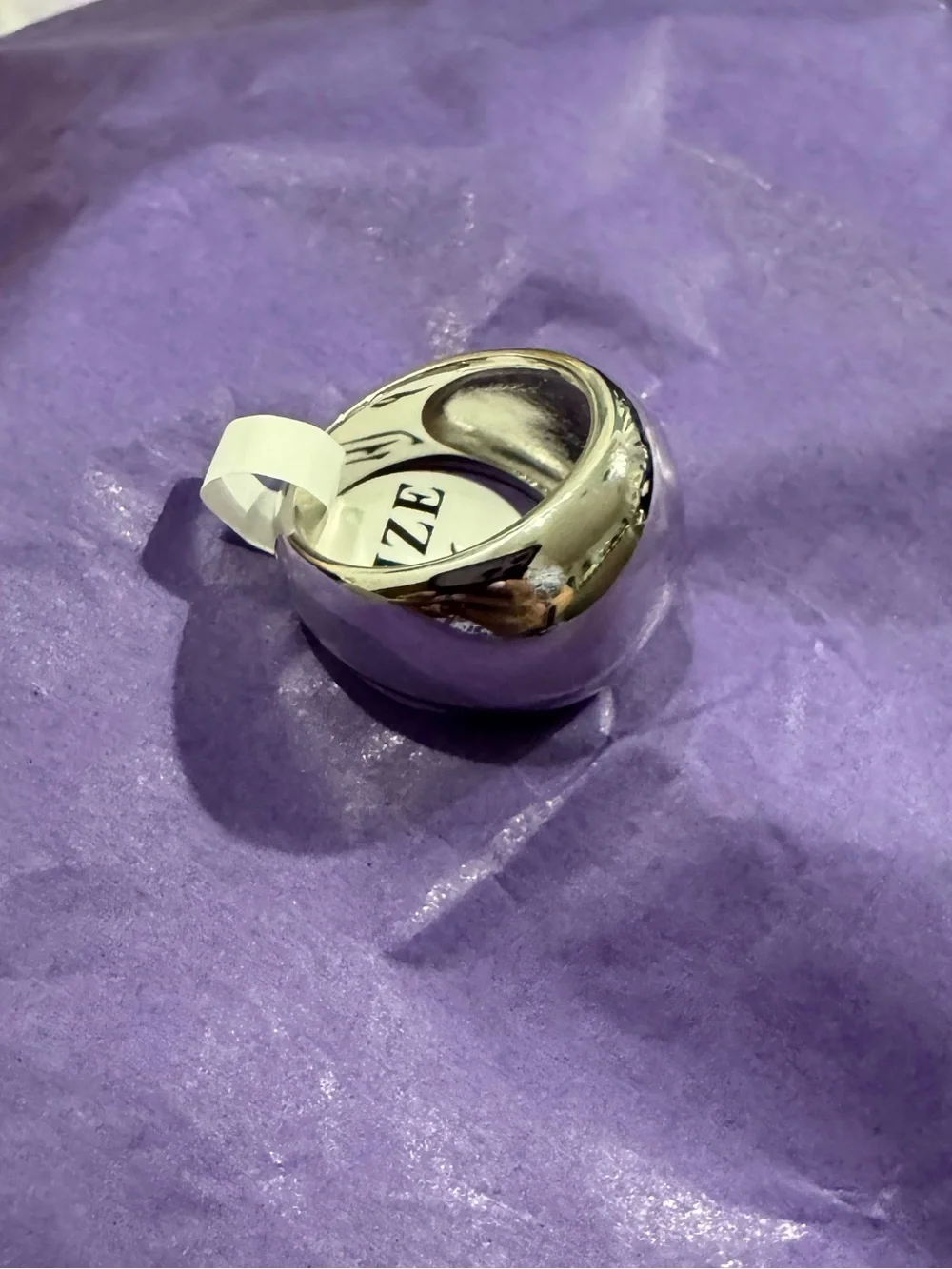 Melinda Maria Polished Silver Dome Ring - 6